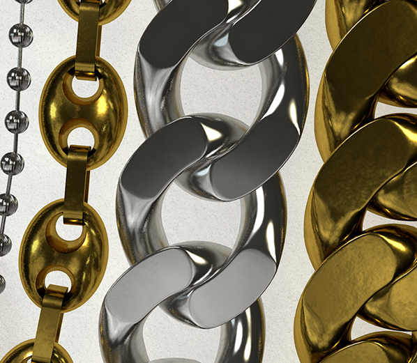 Various Gold Chain Modeling